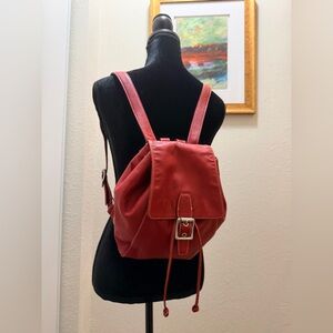 Vintage Coach Legacy Drawstring Leather Backpack dark red leather Style #9569